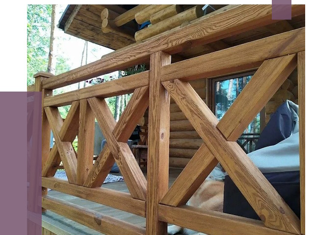 Деревянные перила под ключ в Белореченске от 7608 руб. 