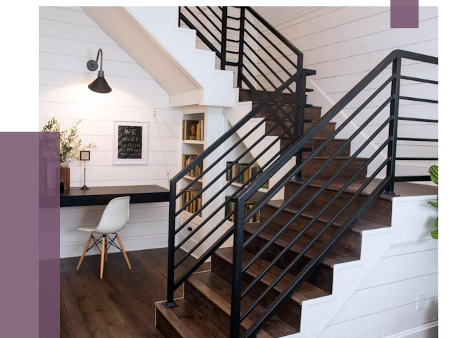 Перила для лестницы в доме в Белореченске от 7354 руб. — ПРОЛЁТ-Блч