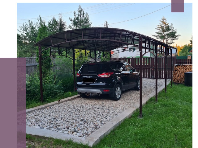 Навесы для автомобиля в Белореченске от 13035 руб.  | ПРОЛЁТ-Блч