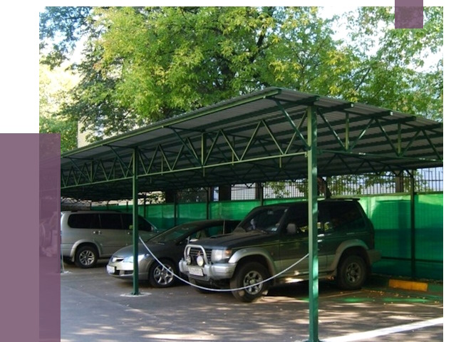 Навесы для парковки в Белореченске от 79630 руб. заказать | ПРОЛЁТ-Блч