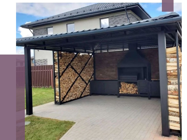 Навесы для барбекю в Белореченске от 12629 руб. под ключ | ПРОЛЁТ-Блч