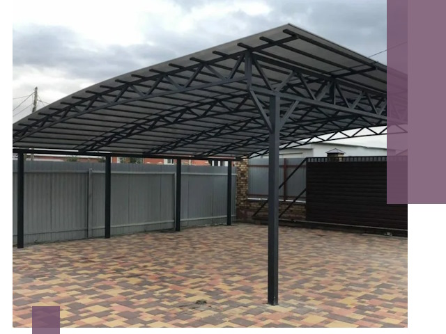 Металлические навесы под ключ в Белореченске — изготовление и монтаж