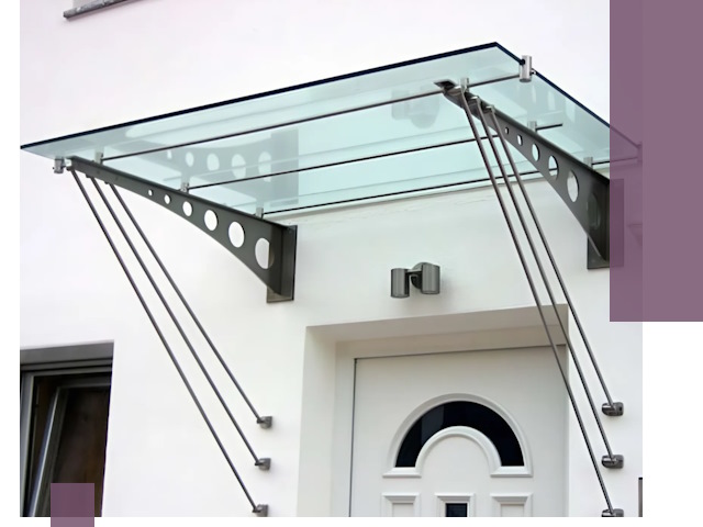 Козырьки над входом под ключ в Белореченске — изготовление и монтаж