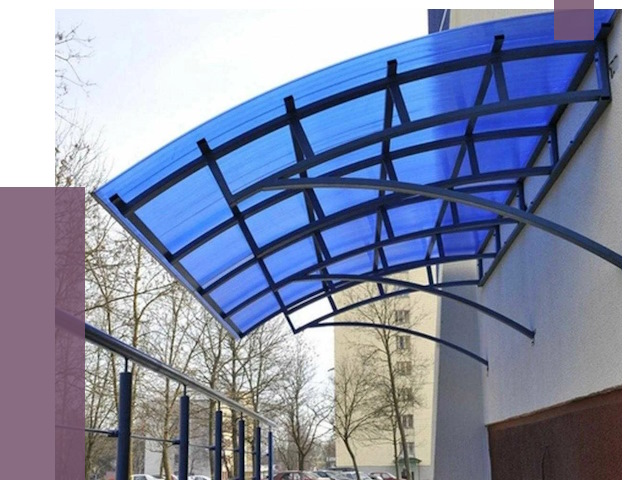 Козырьки из поликарбоната в Белореченске от 4260 руб. под ключ | ПРОЛЁТ-Блч