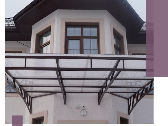 Козырьки из поликарбоната под ключ в Белореченске