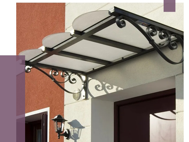 Односкатные козырьки в Белореченске от 8318 руб.  | ПРОЛЁТ-Блч