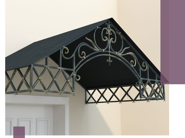 Двускатные металлические козырьки под ключ в Белореченске