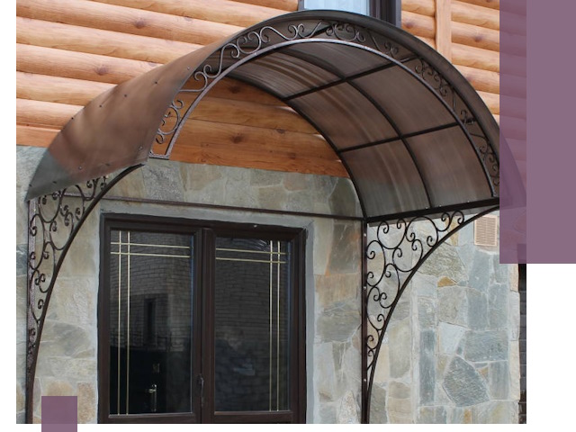 Арочные козырьки под ключ в Белореченске: изготовление и монтаж